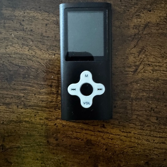 Sleek Black MP3 Player with Circular Control Pad and Rectangular Screen - Picture 1 of 2